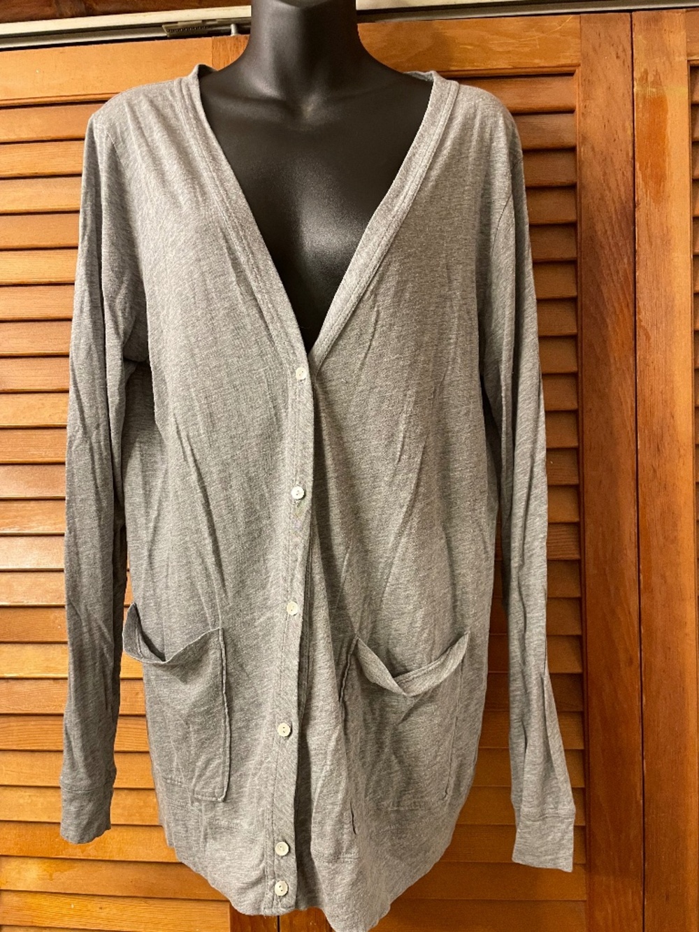 J. Crew Heather Gray Long Button Cardigan